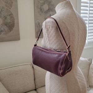 Cole Haan Purple Leather Satchel Shoulder Bag